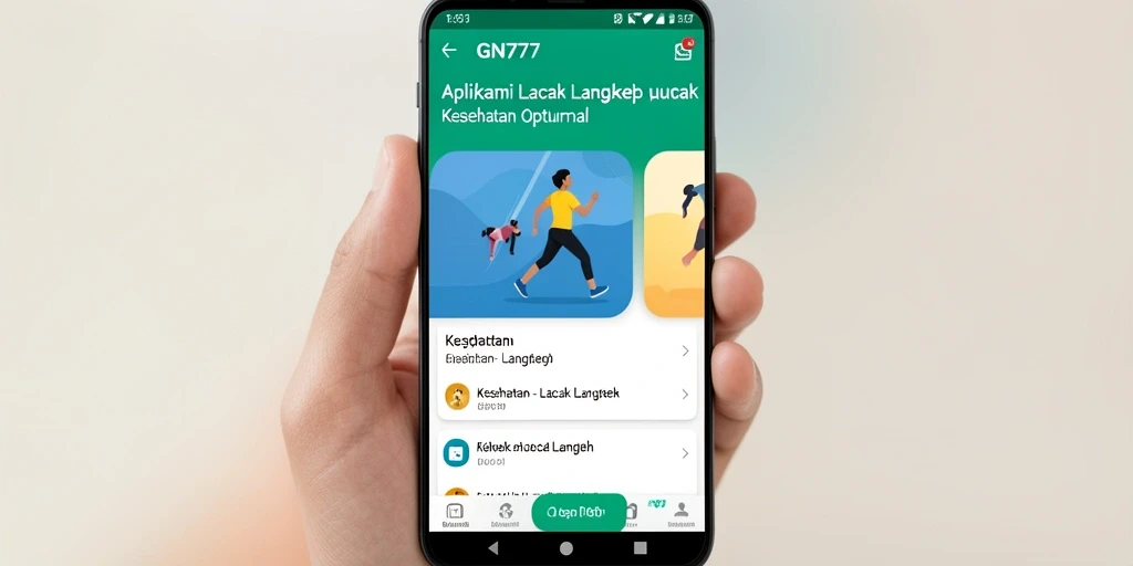 Tampilan antarmuka GN777 yang ramah pengguna untuk Lacak Langkah.
