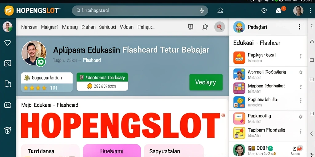 Tampilan antarmuka aplikasi Flashcard HOPENGSLOT yang menarik.