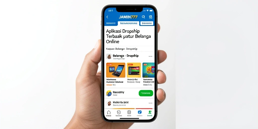 Tampilan antarmuka JAMIN777 yang modern dan fungsional untuk dropshipping.