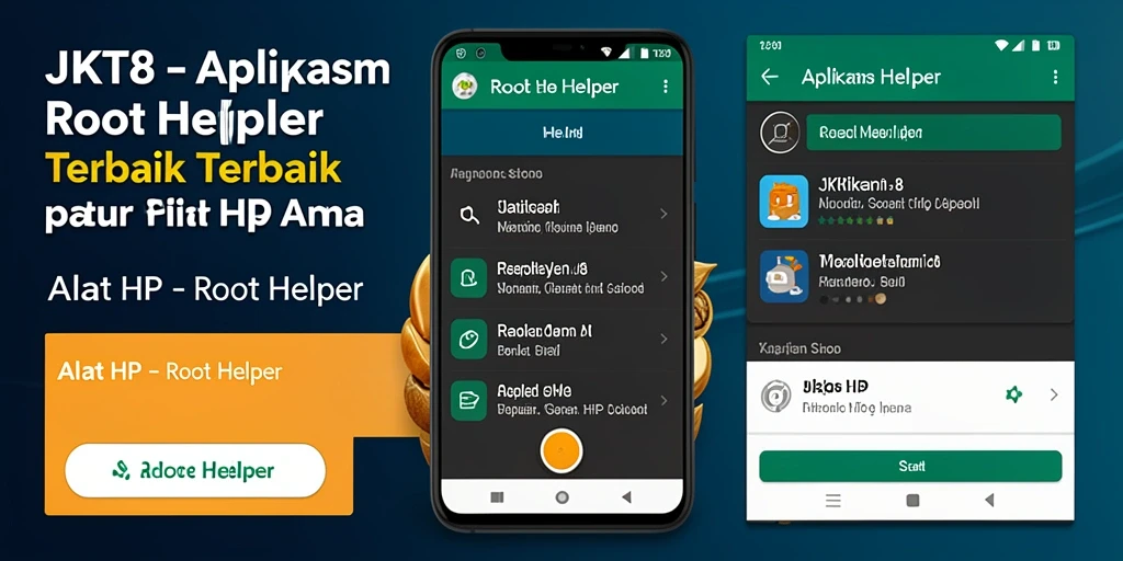 Antarmuka aplikasi JKT8 yang user-friendly untuk Root Helper.
