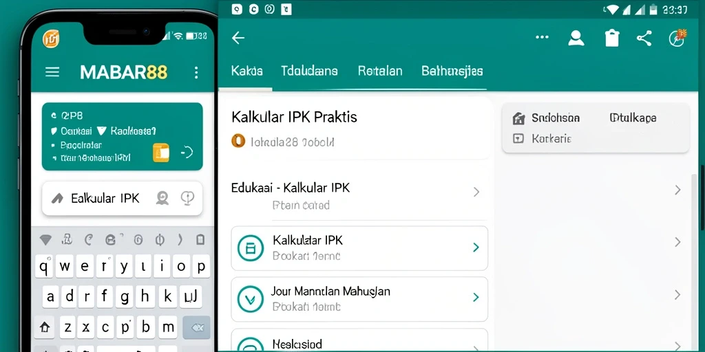 Antarmuka MABAR88 yang sederhana dan fungsional untuk perhitungan IPK.