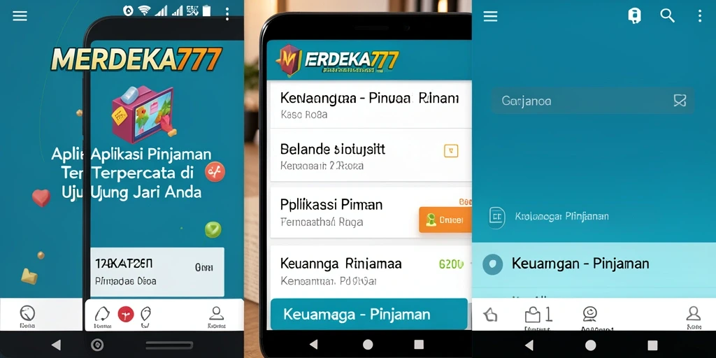 Antarmuka aplikasi MERDEKA777 yang sederhana dan fungsional untuk pinjaman.