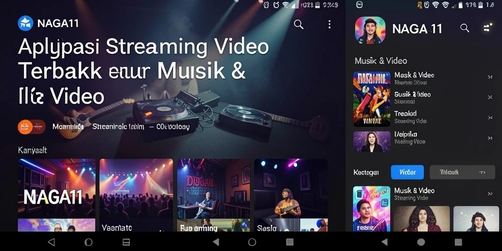 Tampilan antarmuka pengguna NAGA11 yang intuitif dan menarik saat streaming video.