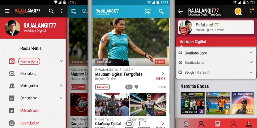 Antarmuka menarik dan interaktif dari aplikasi Majalah Digital RAJALANGIT77.
