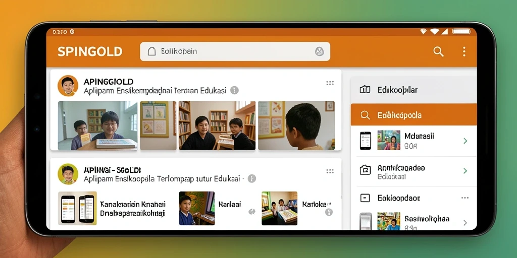 Tampilan antarmuka aplikasi Ensiklopedia SPINGOLD yang ramah pengguna.