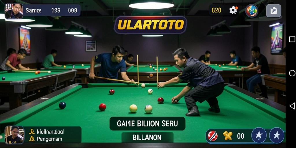 Antarmuka ULARTOTO yang menarik dengan desain meja biliar.