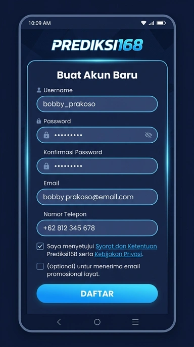 Panduan Registrasi Akun Baru Prediksi168
